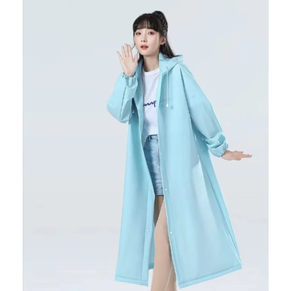 남녀공용 휴대용 비옷, 긴 원피스, 야외 하이킹 여행, 두꺼운 비옷
