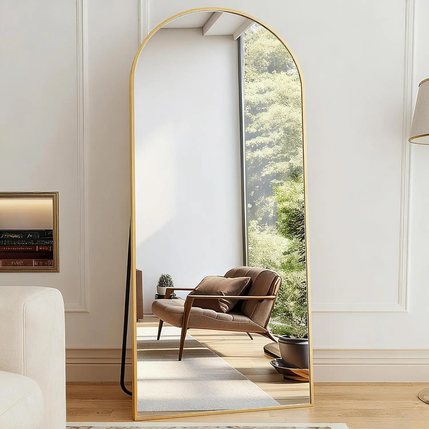 Full Length Mirror, 78"X38" Arched Floor Length Mirror With…