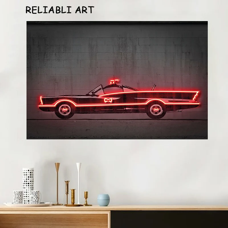 Modern Abstract Light Strip Various Cars Poster and Prints Canvas Painting Wall Art Pictures for Living Room Home Decor No Frame