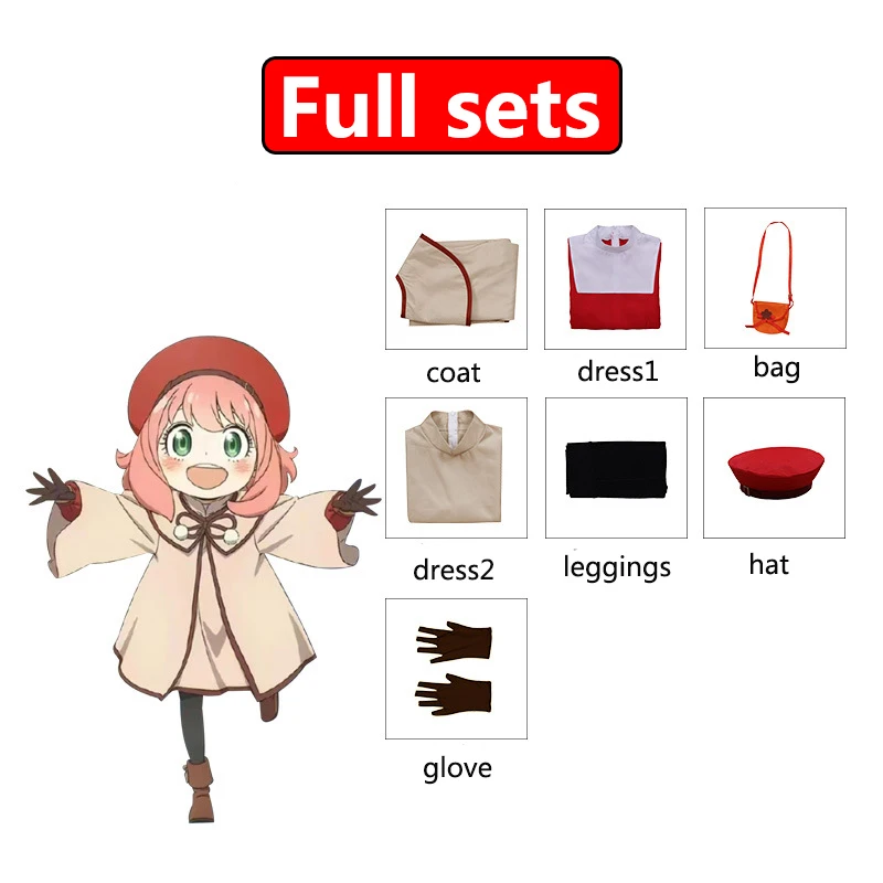 Anime SPY X FAMILY Anya Forger Cosplay Costume Suits Dress Wig Theatrical Version Uniform for Women Halloween Carnival Costumes view 2