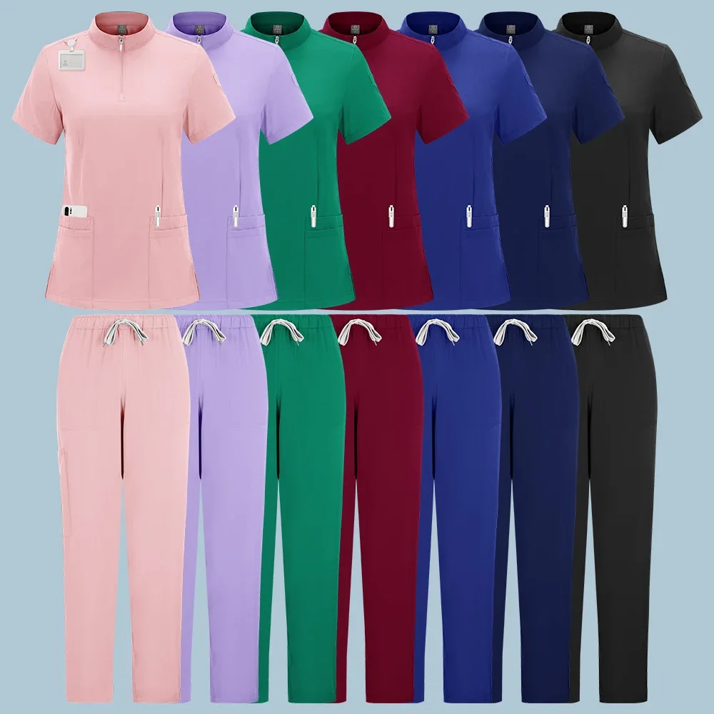 

New Nurse Uniform Unisex Scrub Suit Medicals Clothing for Women Jogger Set Elastic Hospital Uniforms Scrubs Medical Lab Coats