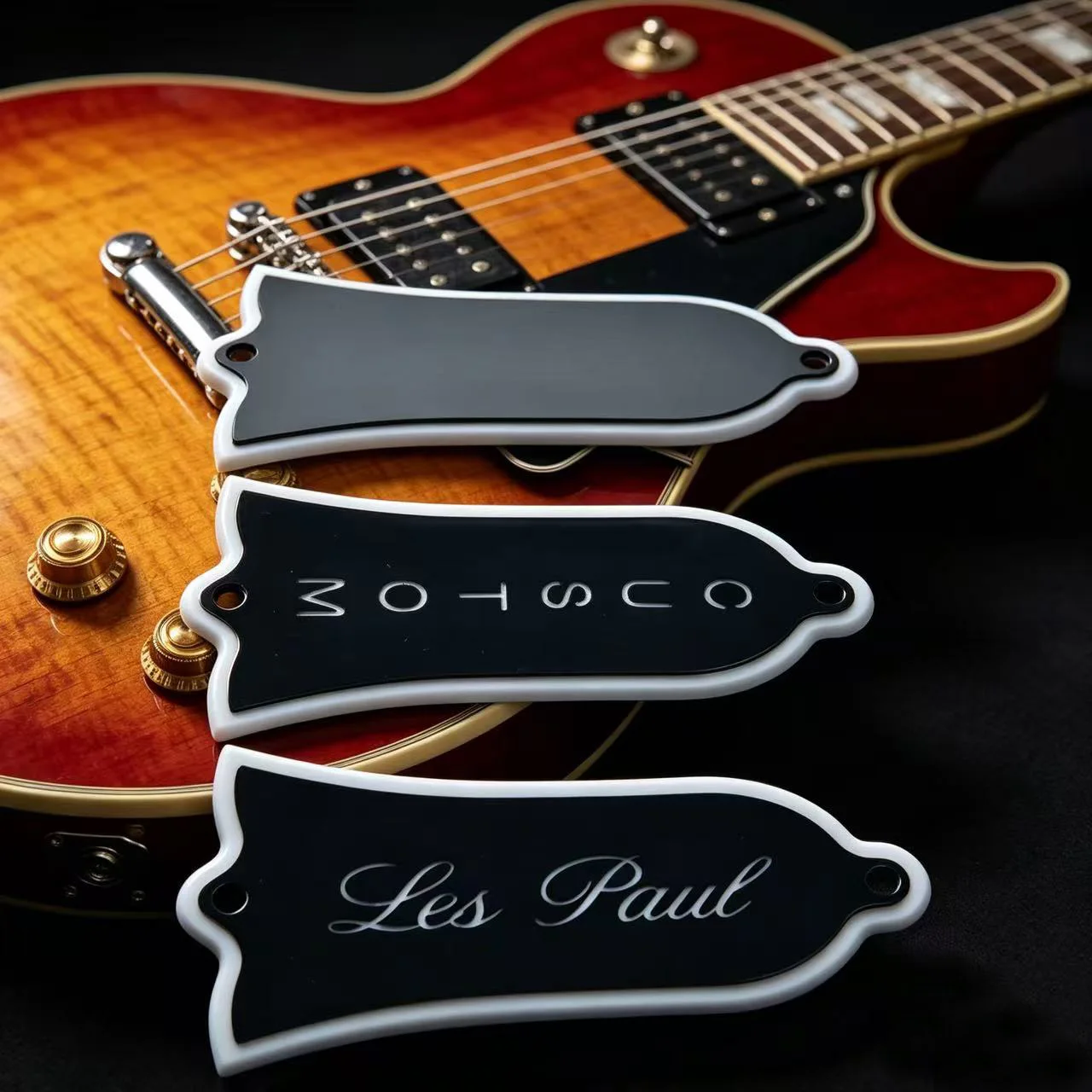 2-ply Historic Engraved Les Paul/CUSTOM Truss Rod Cover with Stainless Screws for Gibson Vintage Historic Reissue R9 LP/SG/ES