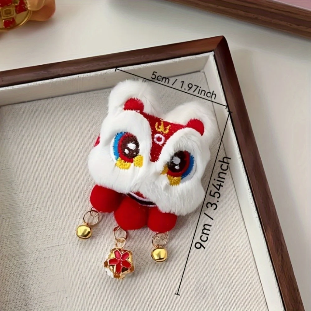 2-teilige Haarspangen für Löwentanz im chinesischen Stil, Plüschtier-Quasten-Design, Neujahrs-Accessoires und Geschenksets, Löwentanz, Haarspangen – Detail 5
