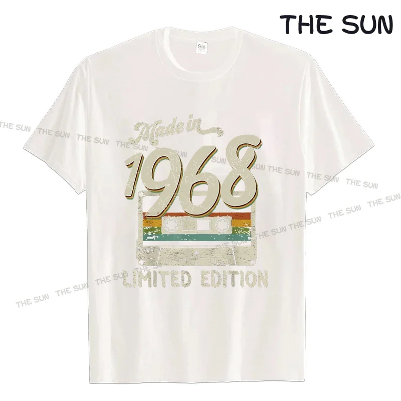 Made in 1968 Limited Edition Birthday Cassette Tape Tshirt Man T Shirt Woman Harajuku Streetwear Vintage Cotton T Shirt