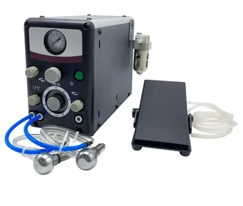 Máquina pneumática de gravação de joias, 110v/220v, equipada com micro gravura de cabeça dupla e peça de mão graver de 400-8000 rpm