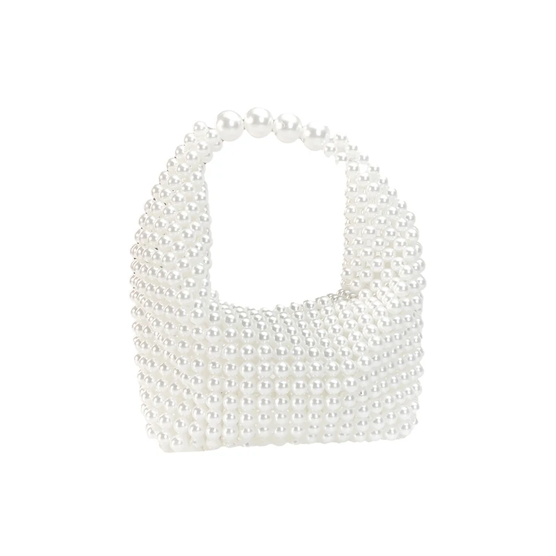 

Элегантная жемчужная сумочка ручной работы, корзина из бисера, модный женский клатч, модные аксессуары