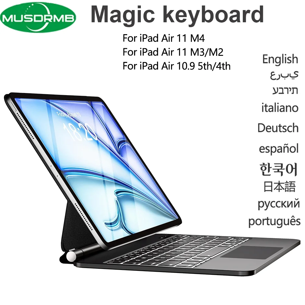 

Magic Keyboard Case for iPad Air 11 M4 2026/ M3 2025/M2 2024 Air 4 4th 5 5th Generation 10.9 Air4 Air5 Folio Smart Cover Funda