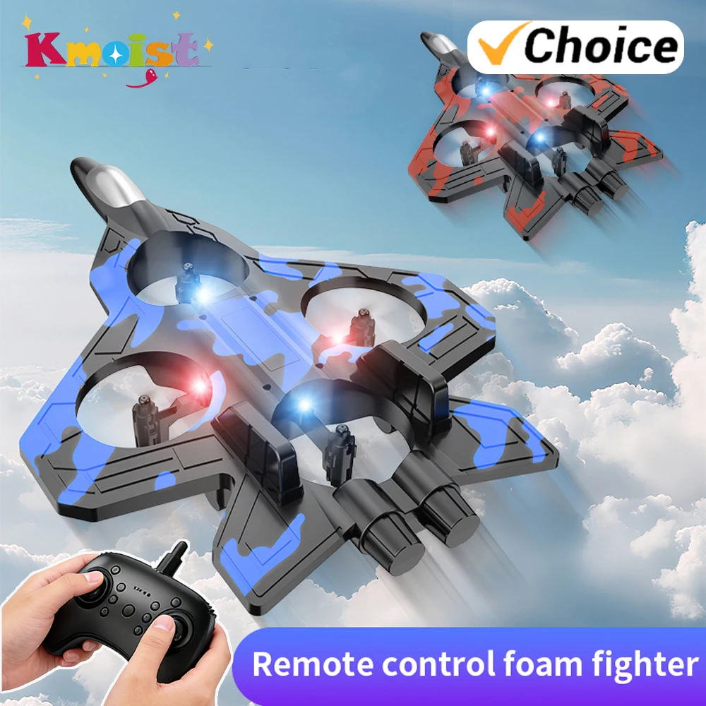 Rc Glider Jet Flying Toy With Light Airplane EPP Stunt  2.4G Remote Control Foam Fighter Plane Toys for Boys Kids Birthday Gifts