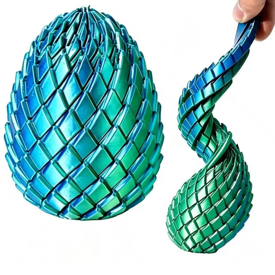 7.5/5.5CM 3D Printed Twisted Dragon Egg Toy Spiral Stress Relief Sensory Toy Anxiety Relief Balls Model Stress-Relief Desk Gifts