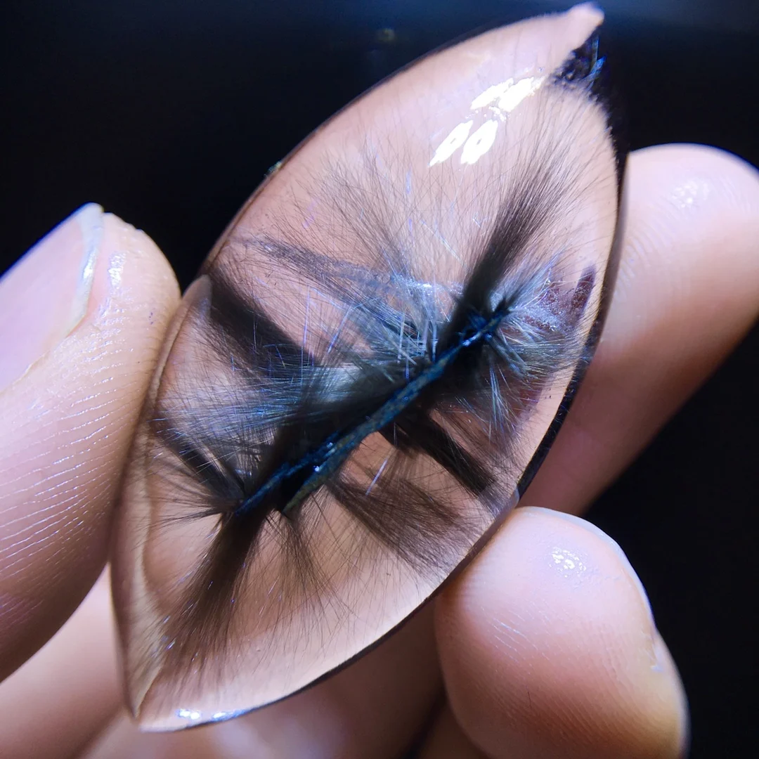 Natural Brookite Platinum Black Rutilated Quartz Pendant 46.1/22.2/11.2mm Rare Water Drop Women Men Bead Jewelry Fashion AAAAAA