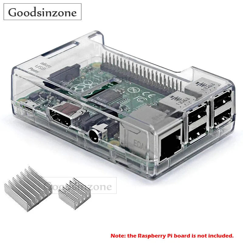

Raspberry Pi 3 3B+ Case - Transparent with Heatsink - Access to All Ports & Wall Mountable for Pi3 3 Model B+