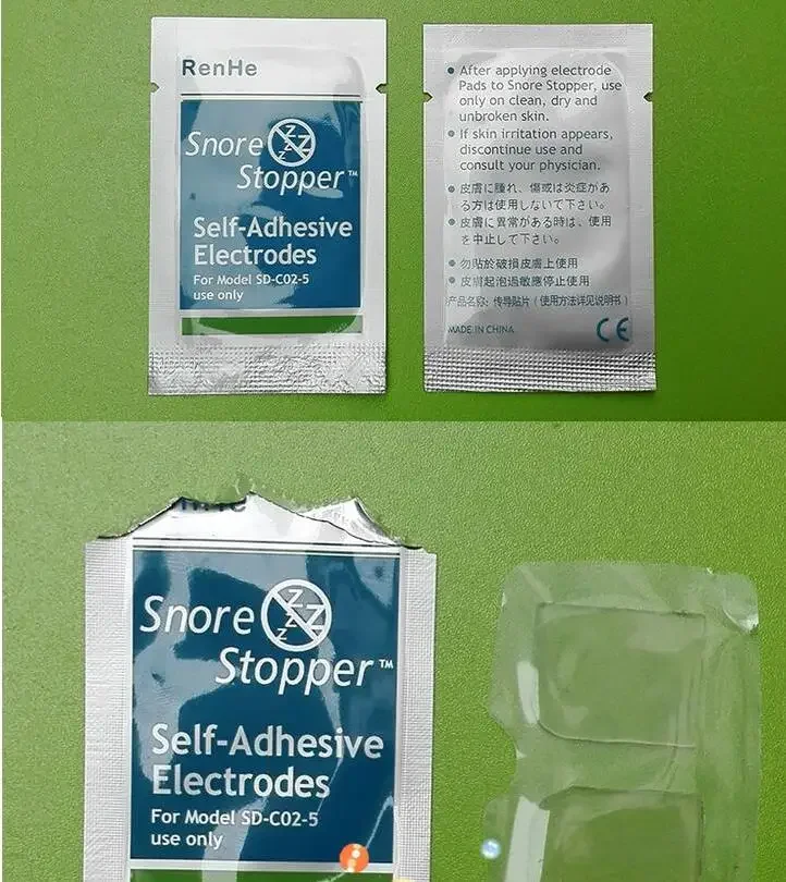 100/200packs Snore Stopper Self -Adhesive Electrodes Gel Pad Sheet For Model SD-CO2-5 Wrist Strap Anti-Snore