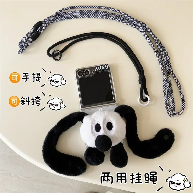 

Creative Cartoon Dog Phone Case for Samsung Galaxy Z Flip 6 5 4 3 Protective Back Cover for ZFlip4 ZFlip5 ZFlip6 Case Shell