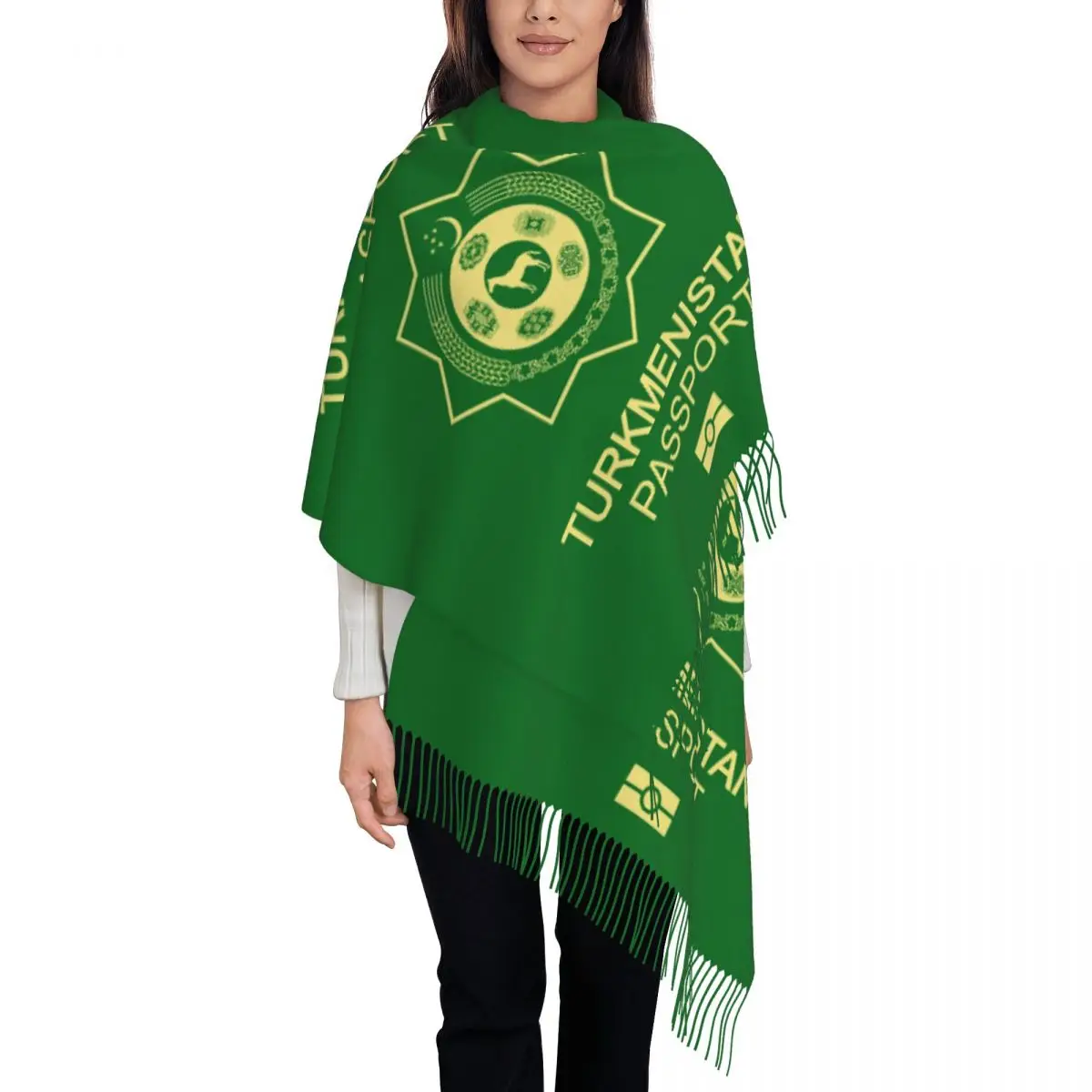 

Шарф для паспорта турецкогомана с принтом на заказ, мужские и женские зимние теплые шарфы, шали, накидки