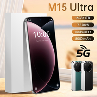 M15 Ultra Mobile Phone 8000mAh Smartphone 5G Dual SIM Cellphone 16GB+1TB Android Original Global Version Cell Phone Unlocking