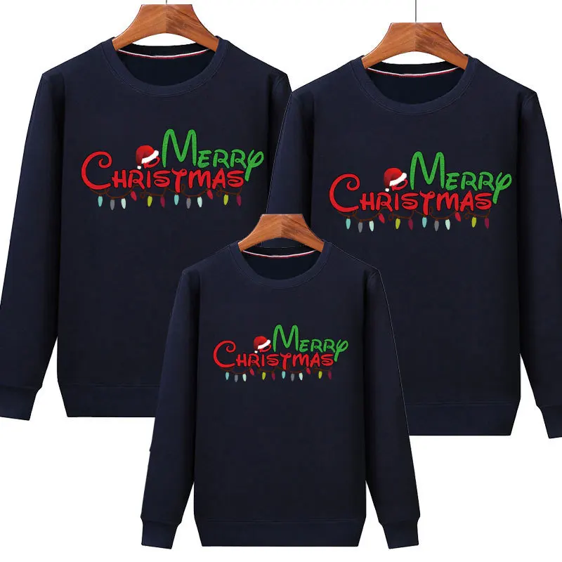 Family Christmas Sweatshirt Outfits Sweaters Family Matching Clothes Mother Father Daughter Son Kids Baby Daddy Pajamas