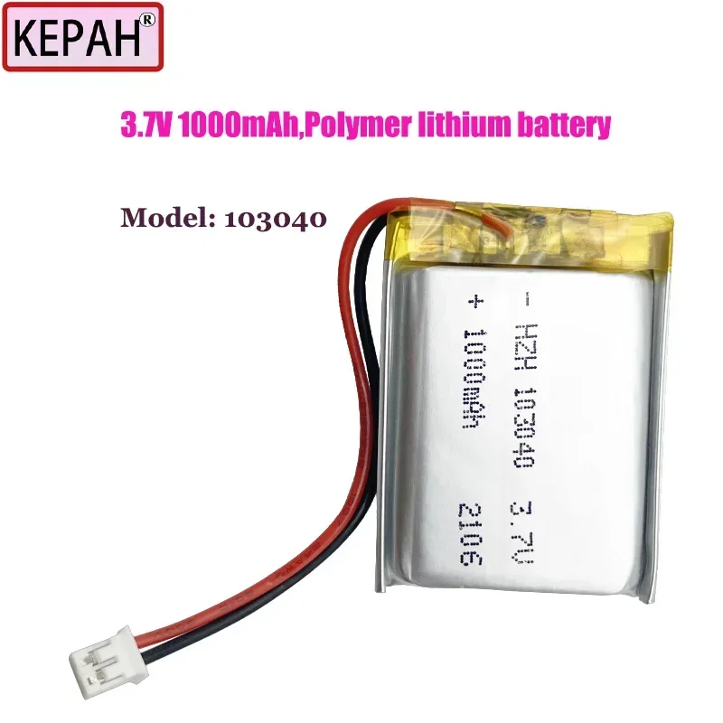 103040 3.7V 1000mAh Lipo Polymer Lithium Rechargeable Battery for GPS Navigator GPS MP5 Bluetooth Speaker E-Book Camera