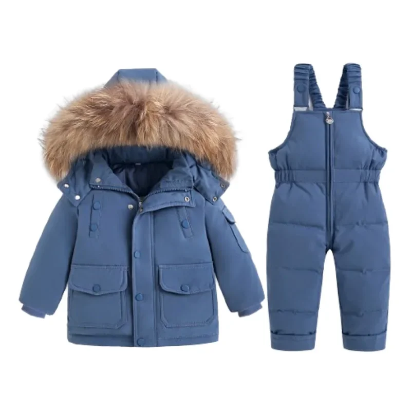 Children Winter Down Jacket Jumpsuit Baby Thicken Warm Coat parka Boy clothing Set Snowsuit toddler girl clothes infant overcoat