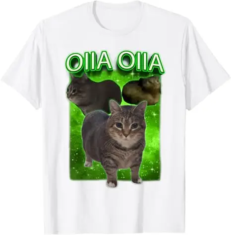 مضحك Oiia Oiia القط ميمي Oiiai Oiiiai القط تي شيرت لطيف الاستيقاظ الجرافيك الزي عاشق المرأة موضة تي شيرت