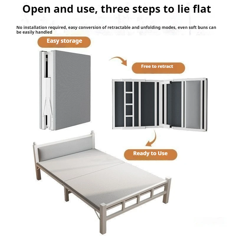 

Разноцветная складная кровать из массива дерева, односпальная кровать для взрослых, сверхмощный металлический каркас, портативная экономия места, домашний офис, простая сборка