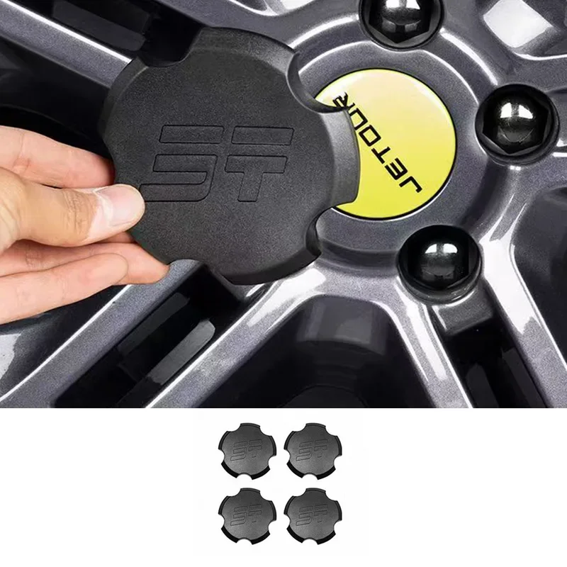 Suitable For 23-24 Chery Jetour Traveler T2 Blackened Wheel Hub Cover Black Warrior Product Hat Sticker Modification Accessories