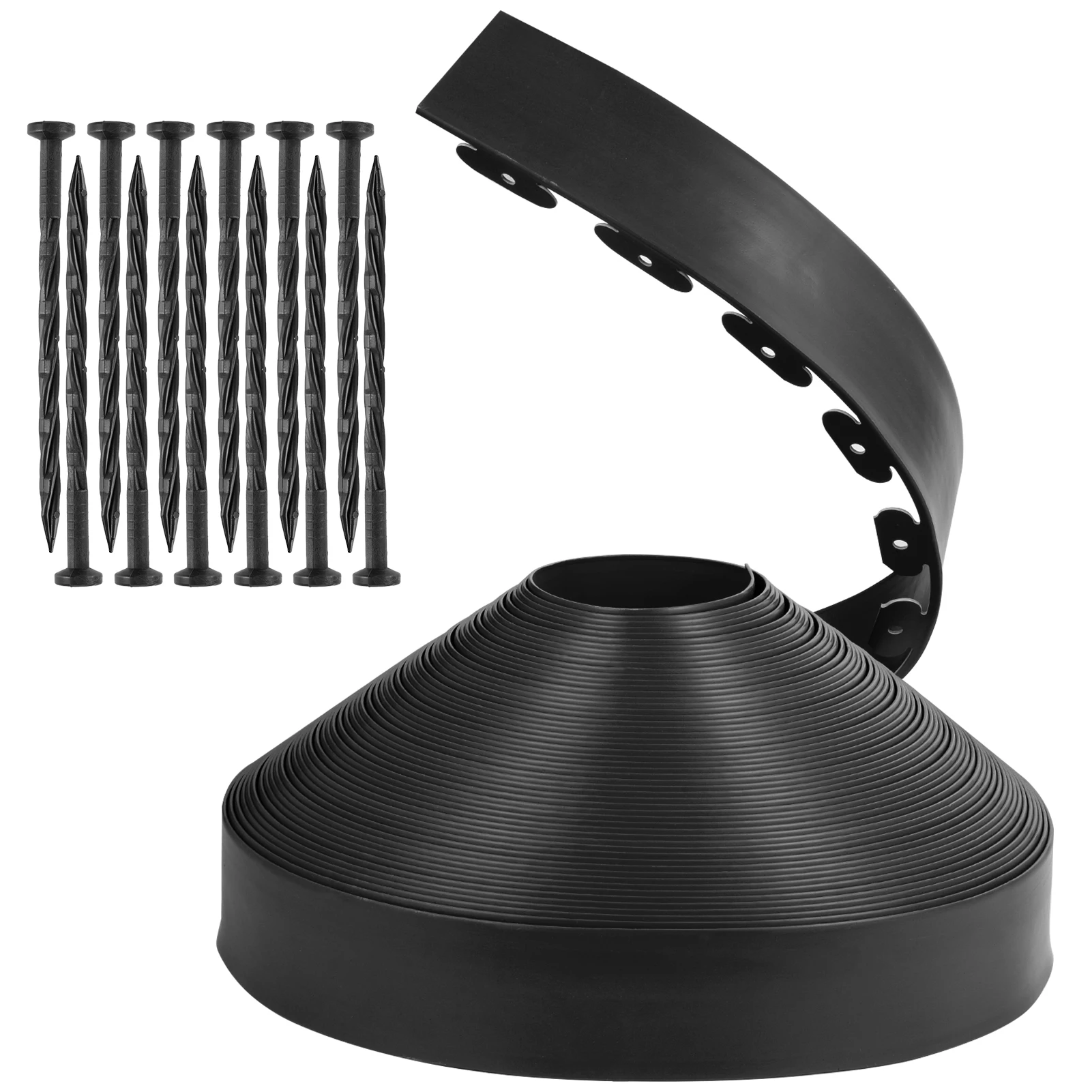 

Garden Landscape Edging 4 Inch Tall Lawn Edging No Dig Landscape Edging Border with Spikes, Lawn Edging Roll Kit