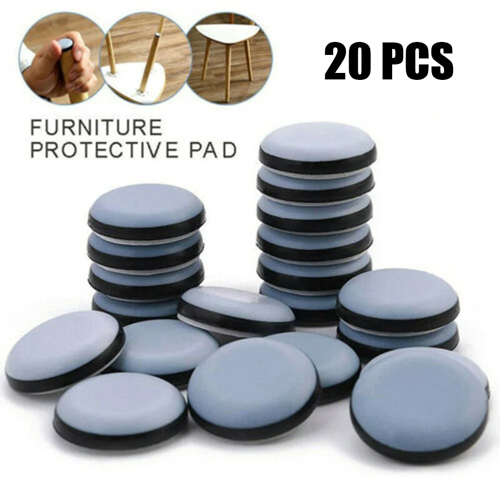 Deslizadores de muebles para alfombras, deslizadores de pies protectores, deslizadores de alfombras de alta resistencia, almohadillas de PTFE, 20 piezas de cambio de eliminación protectora