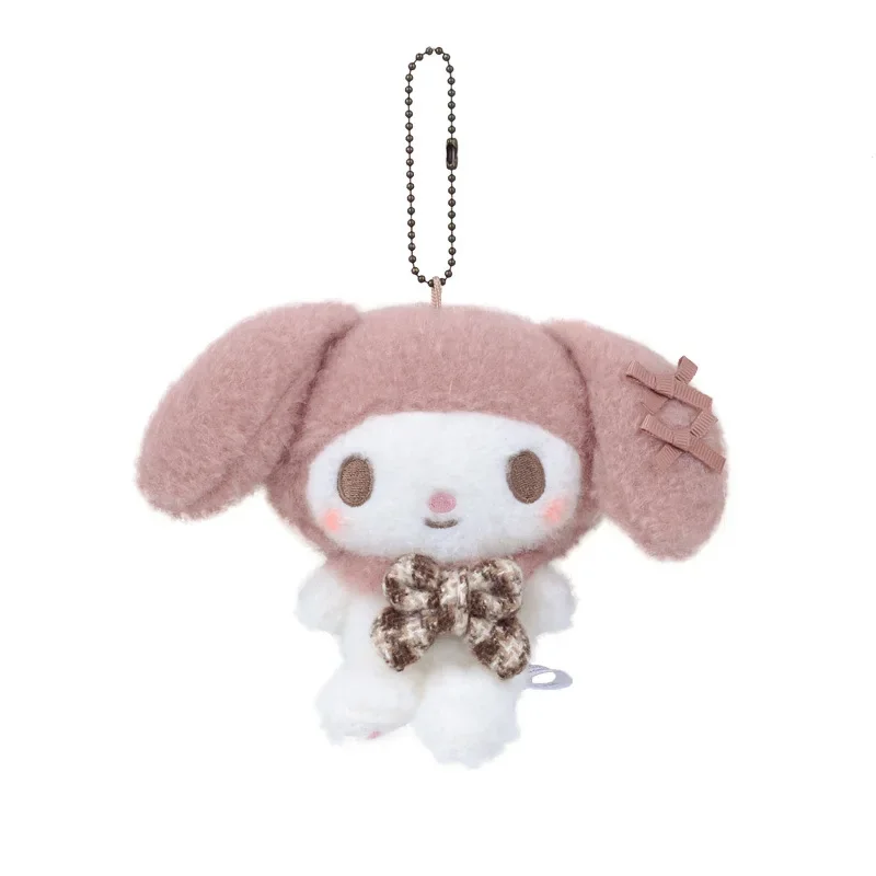 Kawaii Sanrio Hello Kitty Kuromi Melody Cinnamoroll Mocha Plush Toy Backpack Pendant Plushies Doll Keychain Decoration Gift