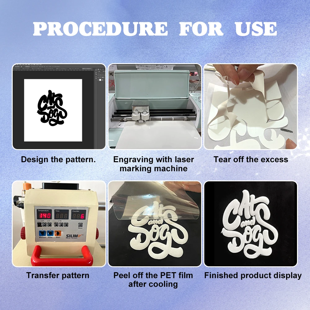 Vinilo de transferencia térmica 3D que cambia de luz, 25cm x 30cm, 4 piezas de película de transferencia de espuma, patrones de camiseta HTV en varios colores
