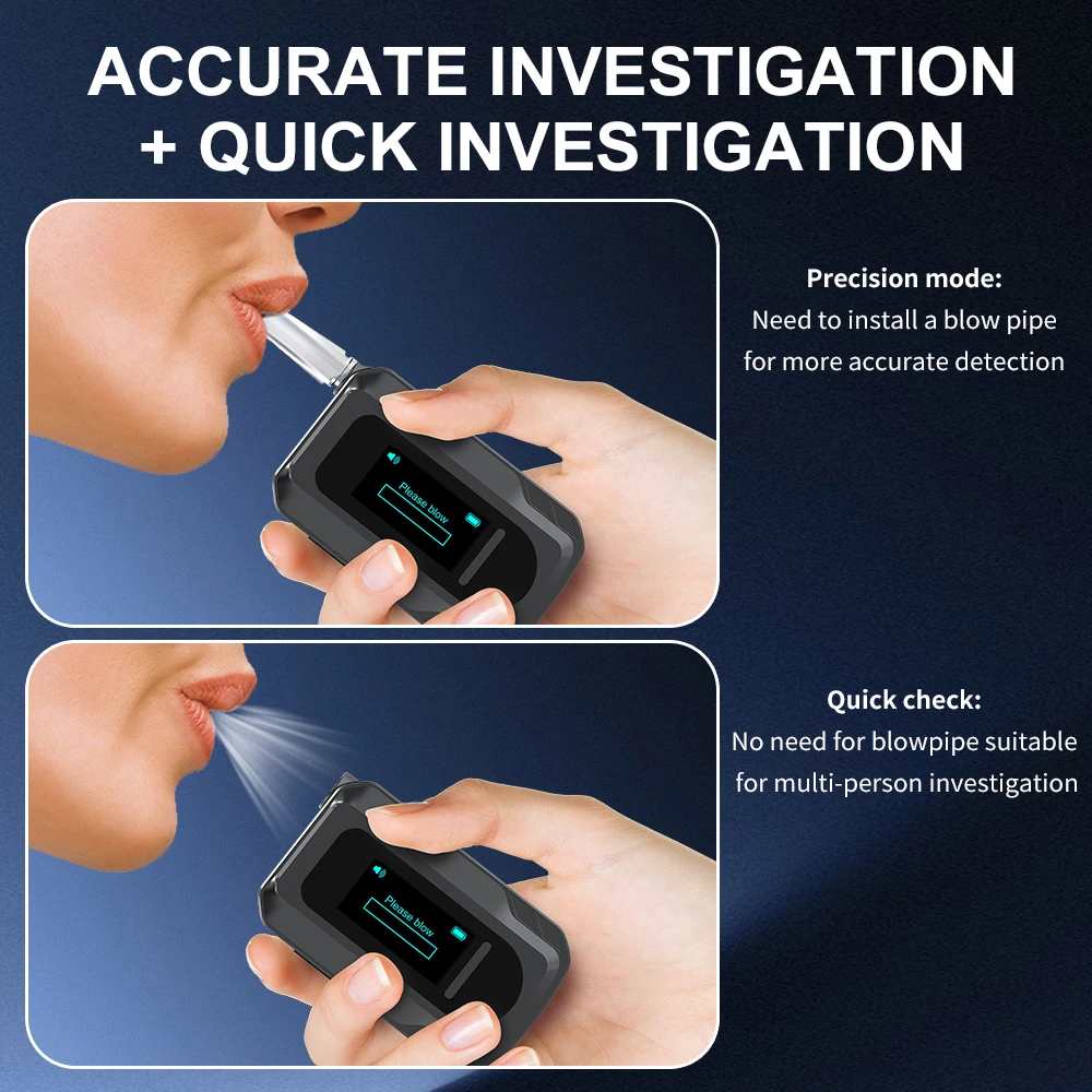 High Precision Electrochemical Alcohol Tester Breathalyzer Driving under the Influence Detection Instrument