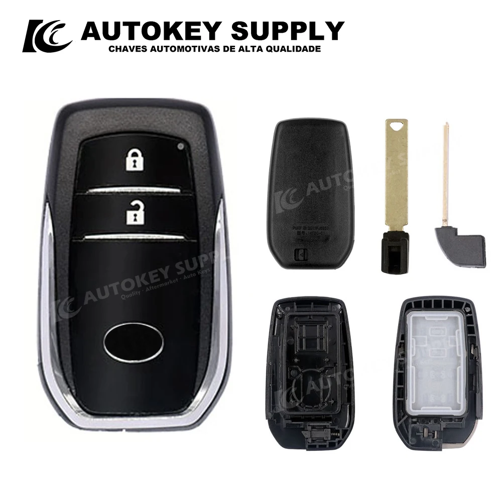 

ForToyota Smart Card Key Shell 2 Buttons Back Cover Without Logo (Single Side Slot) Autokeysupply AKTYS346