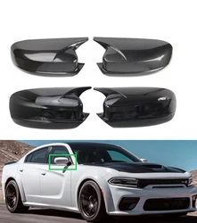 Car Rearview Side Mirror Cover For Dodge Charger for Chrysler 300 2011 2013-2021 Wing Cap  StickerView Case Trim Carbon Fiber