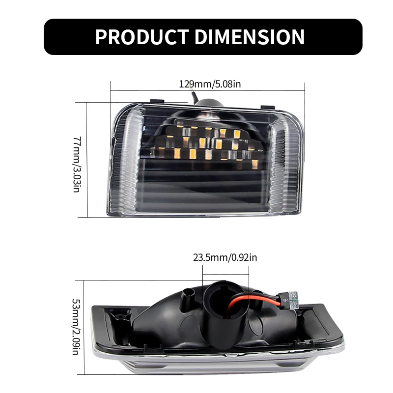 2PCS LED Side Mirror Lights Canbus For Peugeot Boxer Fiat Ducato Citroen Jumper Relay Ram Promaster 2006-2019 Turn Signal Lamps