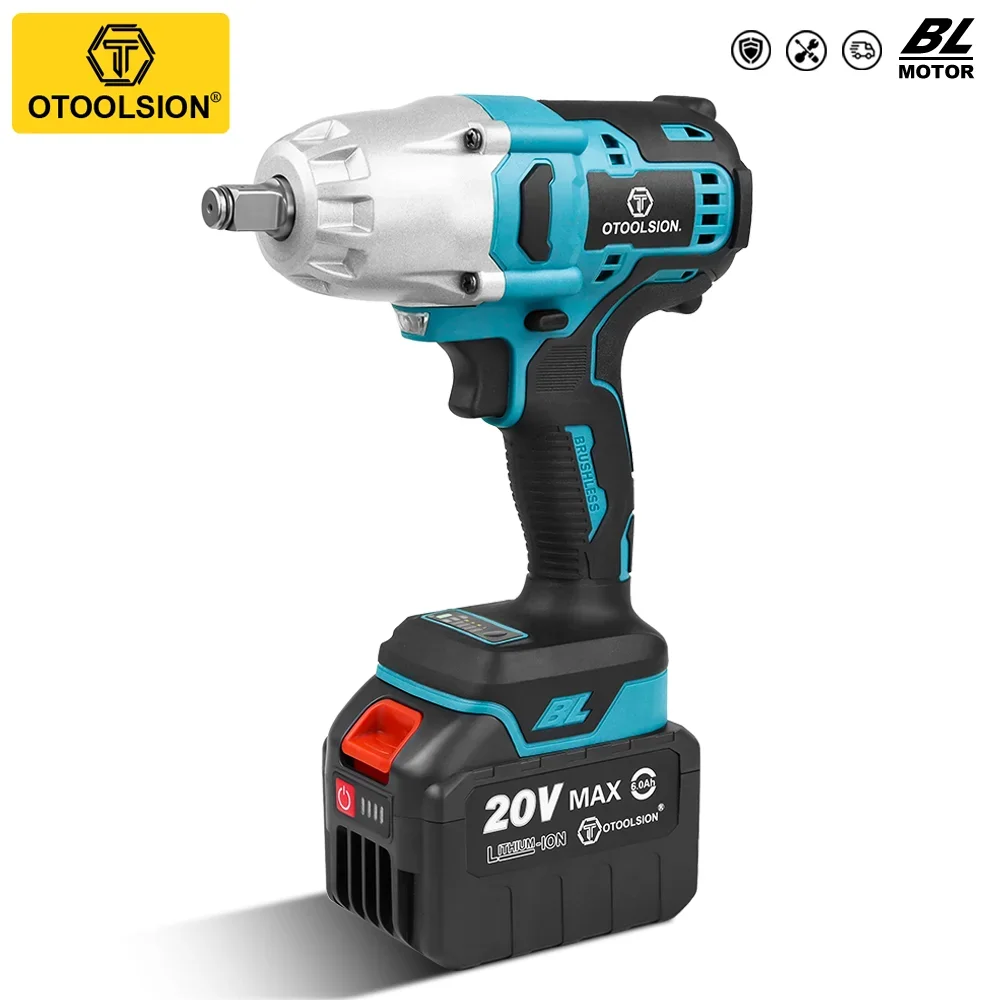 

OTOOLSION Torque 600N.m Brushless Impact Wrench 1/2 Inch Cordless Electric Wrench Power Tool Suitable for Makita 18V Battery