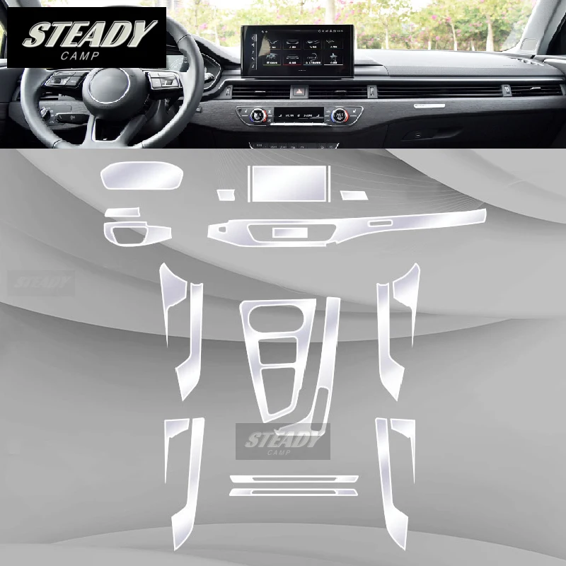 Car Interior Center Console Transparent TPU Protective Film Anti-scratch Repair Accessories Refit For Audi A4 B9 2020-2022 2023 - view 2