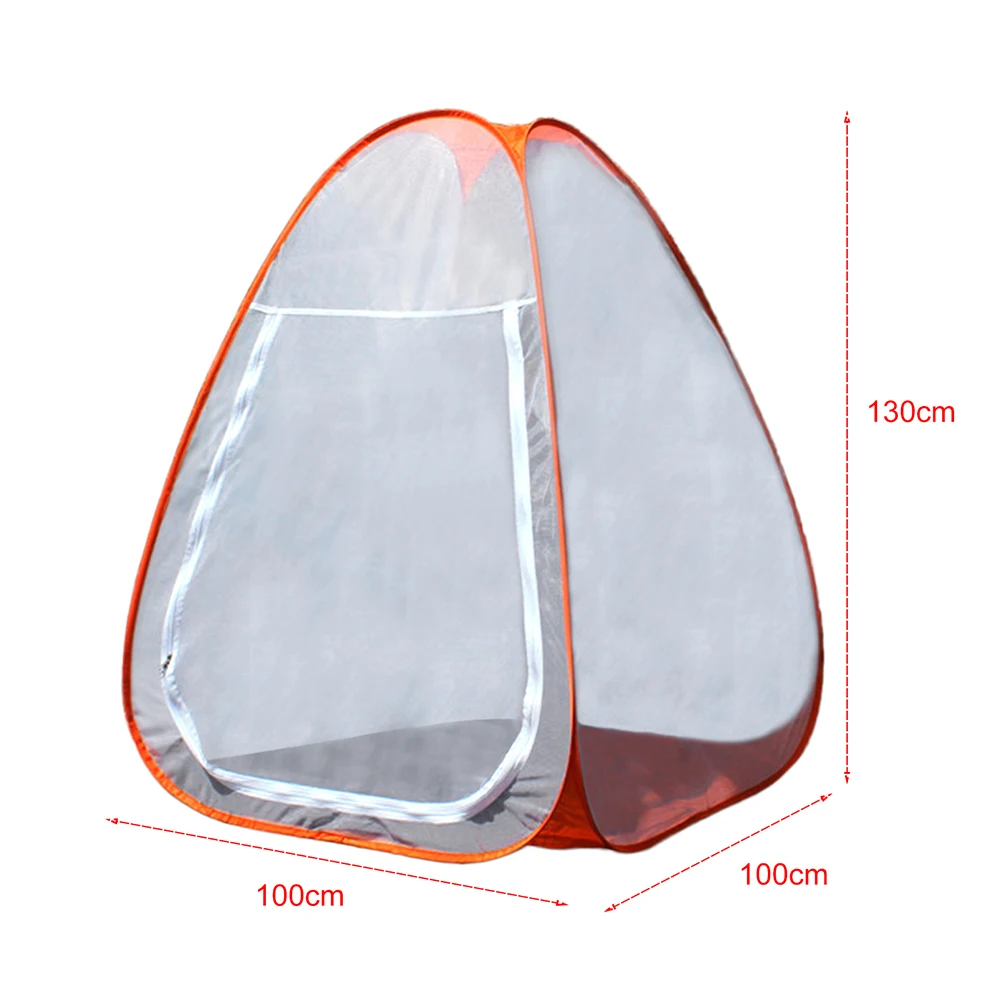 Buddhist Meditation Tent Grey/Orange Single Mesh Net Temples Sit-In Shelter Cabana Tent With A Storage Pouch 130x100x100cm Parts