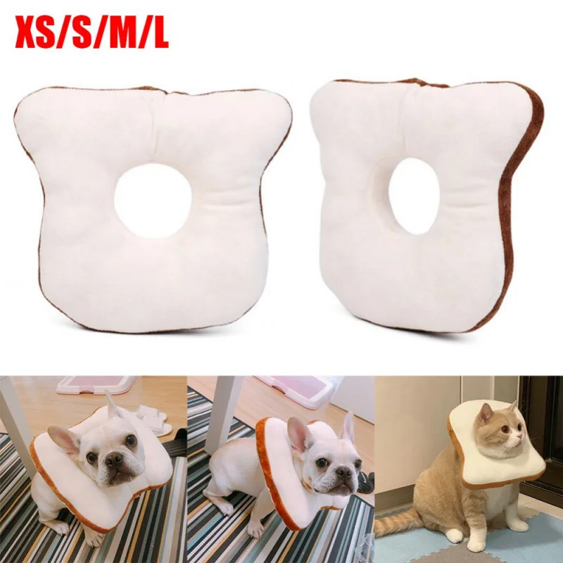 Soft Toast Shape Elizabeth Pet Protection Collars Neck Prevent Bite Recover Protection Collar for Cat Dog Puppy Garfield Kitten