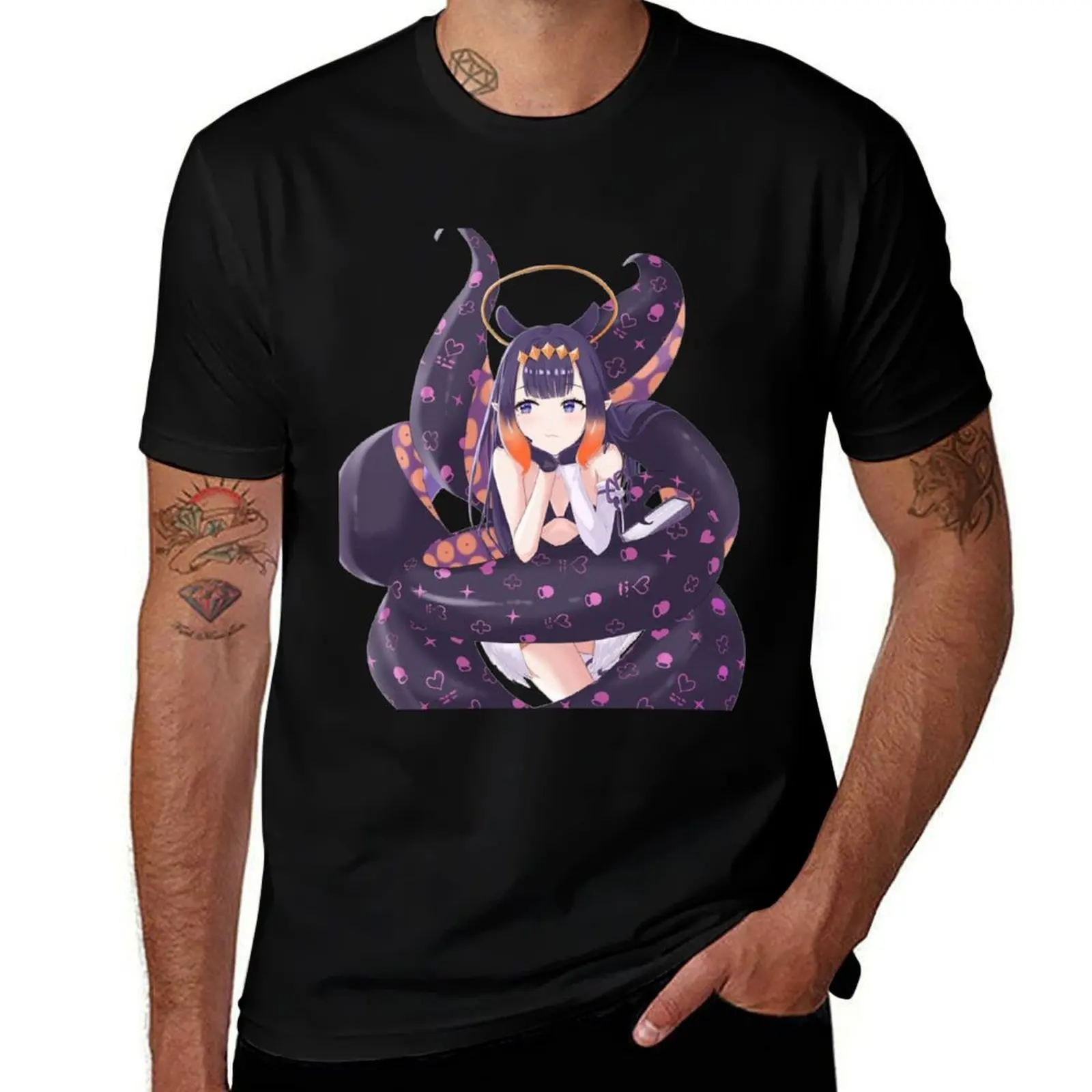 

Ninomae Ina'nis - Holo Bored Tentacle T-Shirt t shirts for man pack cotton printed t shirts for man anime tshirt T-Shirt