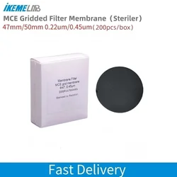 IKEME Black 200Pcs MCE Steriler Gridded Membrane Filter 50mm 0.45um Laboratory Hydrophilic Filter Paper Vacuum Pump Filter Hot