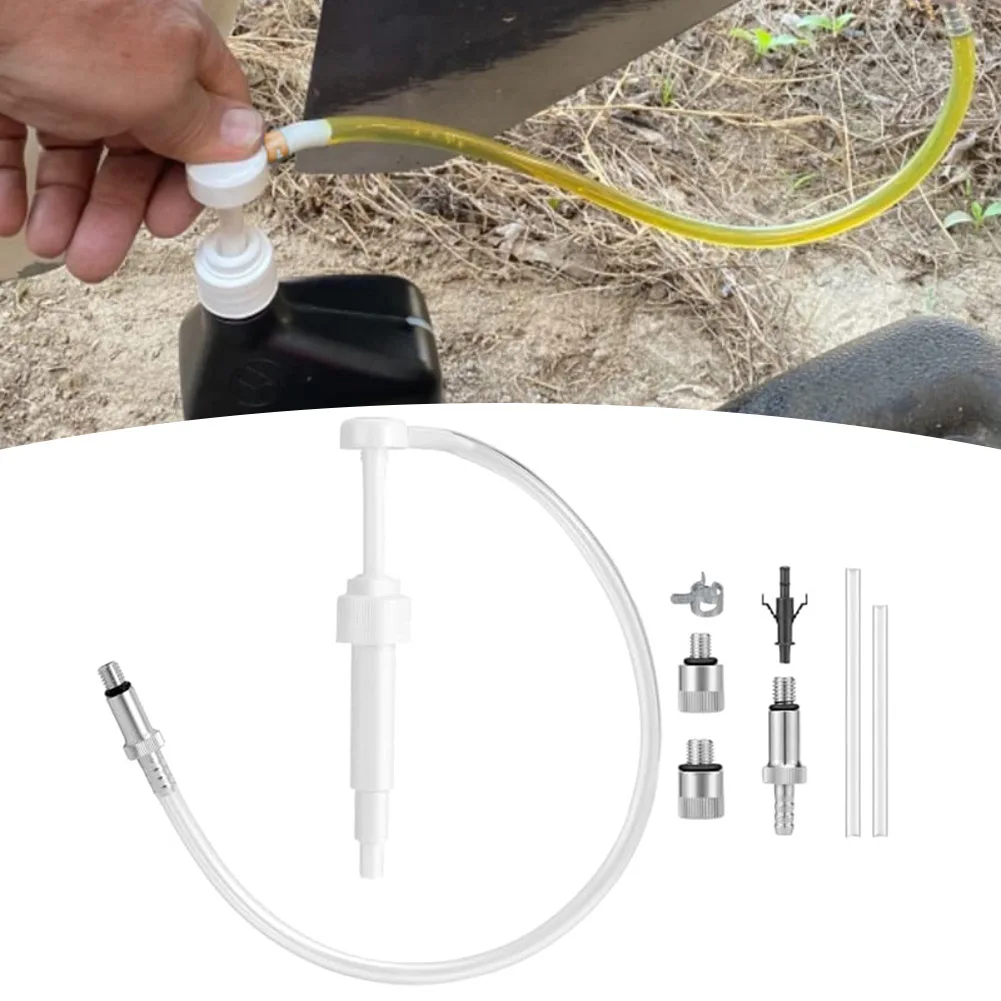 

Marine Outboard Motor Gear Oil Pump 8cc Kit with Metal Swivel Joint Hose and Four Adapters for Oil Transfer and Filling