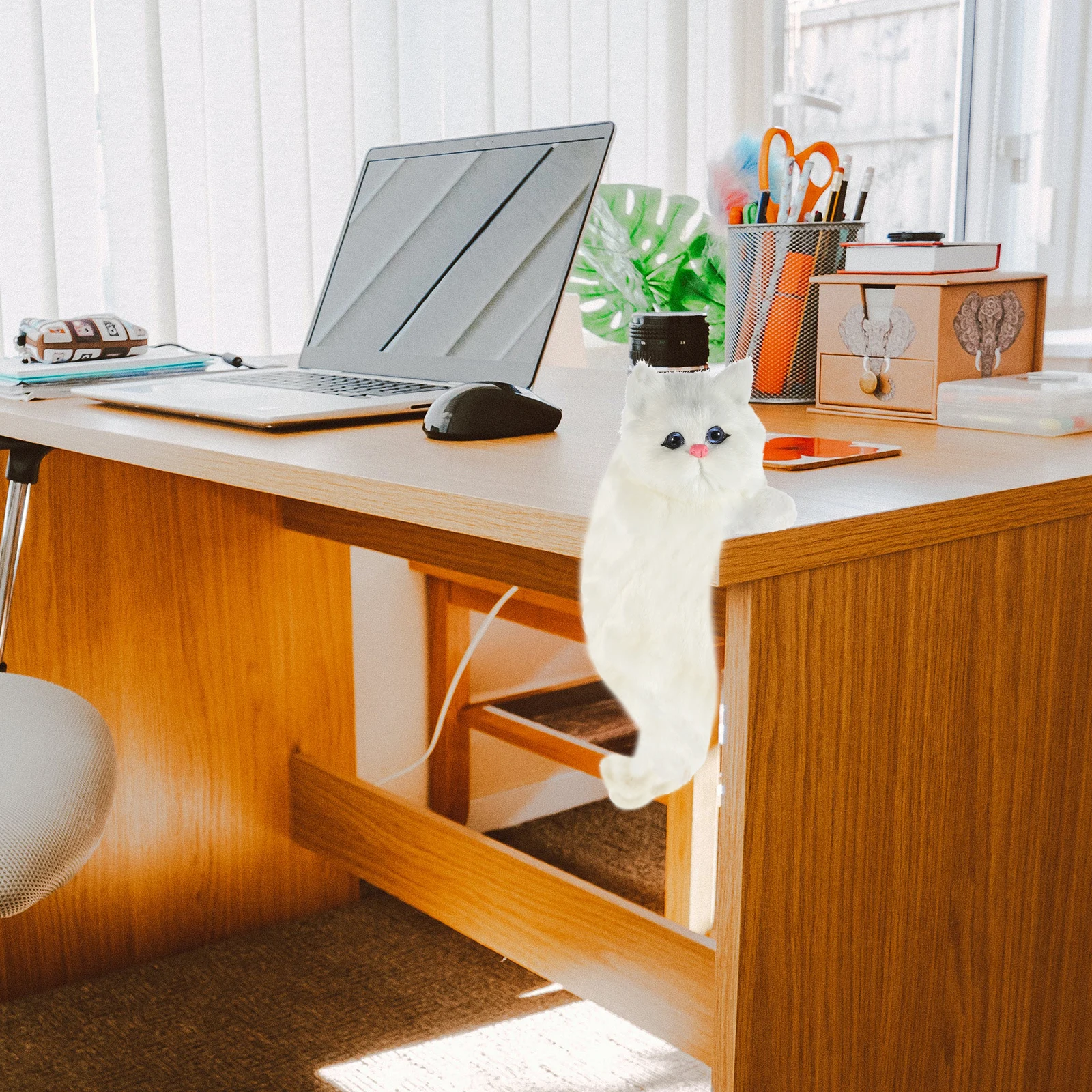 1 Stuks Simulatie Kat Hangende Decoratie voor Boekenplank Kast Woninginrichting Decoratief Hangend Ornament Boekenplankhanger