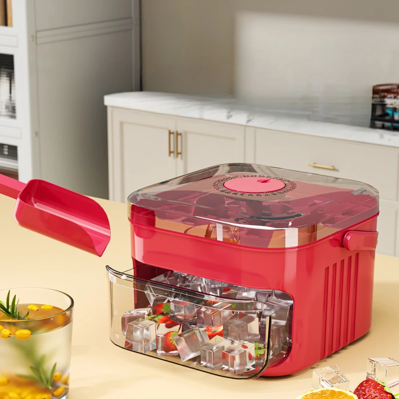 اضغط على صينية الثلج قالب مكعبات الثلج صندوق الثلج أداة صنع الثلج سعة كبيرة لتخزين الثلج