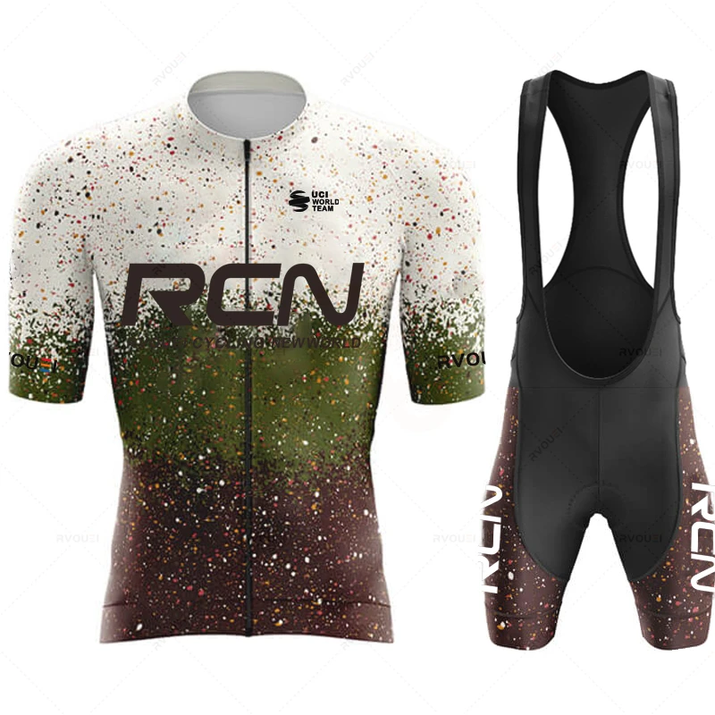 RCN Team Sportwear Cycling Jersey Set Summer Cycling Clothing MTB Bike Clothes Uniform Maillot Ropa Ciclismo Man Bicycle Suit