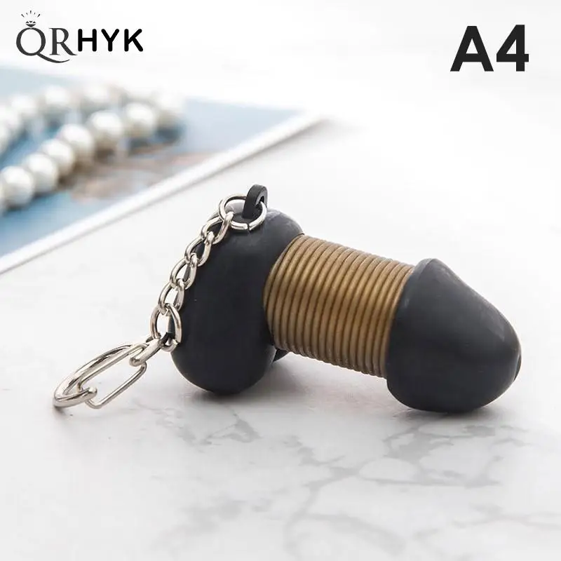 Creative jewelry KeyChain Lovers Sexy Stretchable spring Penis Keyring Individual Keychains best Gift Man Cock Car Key Ring