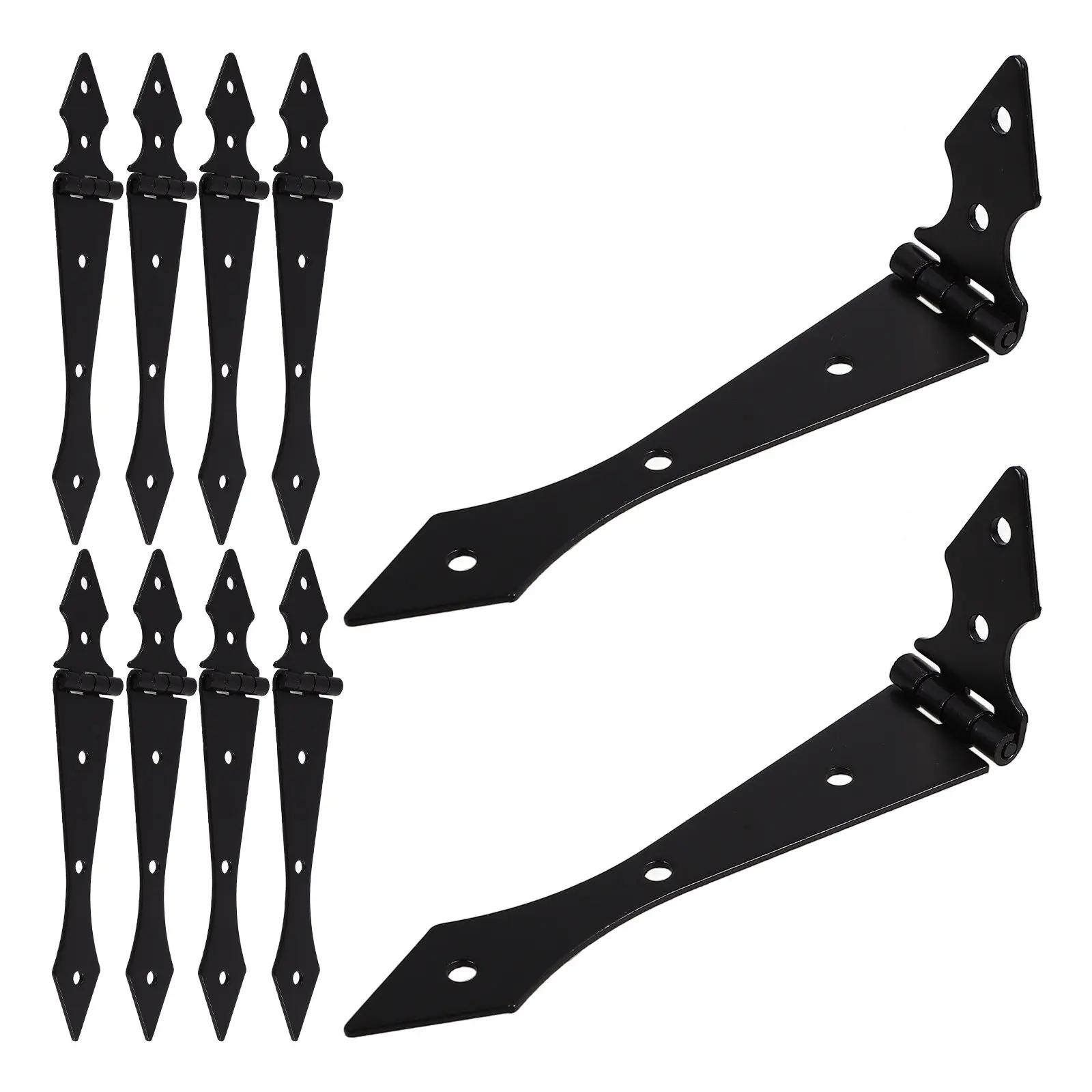 

10 шт. усиленных металлических петель для садовых ворот и ограждений, с дизайном в форме стрелы, для ремонта дворовых ворот, прочные