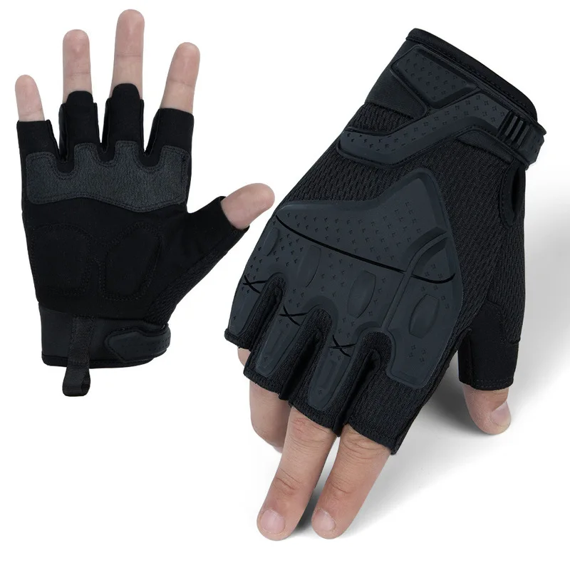 Half-finger tactical gloves, camouflage, anti-collision, anti-slip, wear-resistant, cross-border outdoor sports cycling gloves