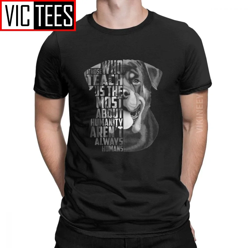 Vintage Rottweiler Head Loyalty Quote Portrait Dog T-Shirt Men Crewneck 100 Percent Cotton Tshirt Wholesale