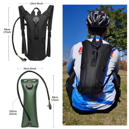 Mochila de hidratación táctica, bolsa de agua impermeable de 3L, deportes al aire libre, viajes, ciclismo, montañismo, práctica bolsa para botella de agua