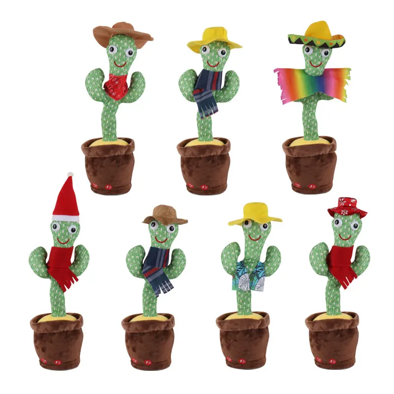 Children's plush toys sing and dance funny swing music plush dance cactus plush electric toy