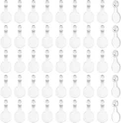 400Pcs Glue On Pendant Bails Flat Round Acrylic Transparent Cabochon Pendants Flat Pad Pendants Charms for Craft Jewelry Making